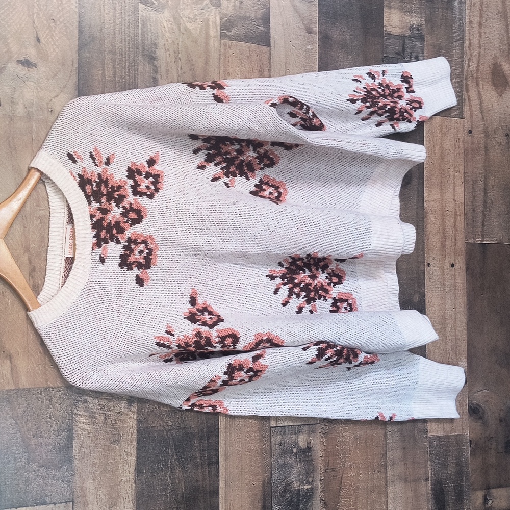 Knox Rose Soft pink Floral Print Sweater Sz XXL Women